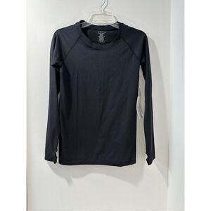 Buff Bunny women’s black long sleeve athletic top cutout back NWT sz XL #43-1328